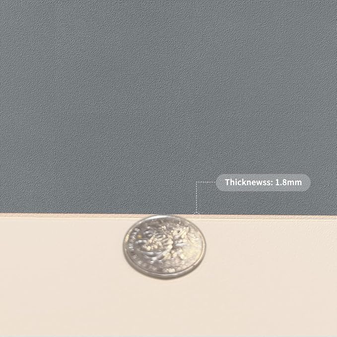 Leather Dresser Cover,1.8mm Thick,14x90 Inch,Dresser Protector Top,Dresser Top Protector,Dresser Cover Top,Dresser Top Cover,Dresser Cover Top for Bedroom.(Off White+Light Gray,14x90)