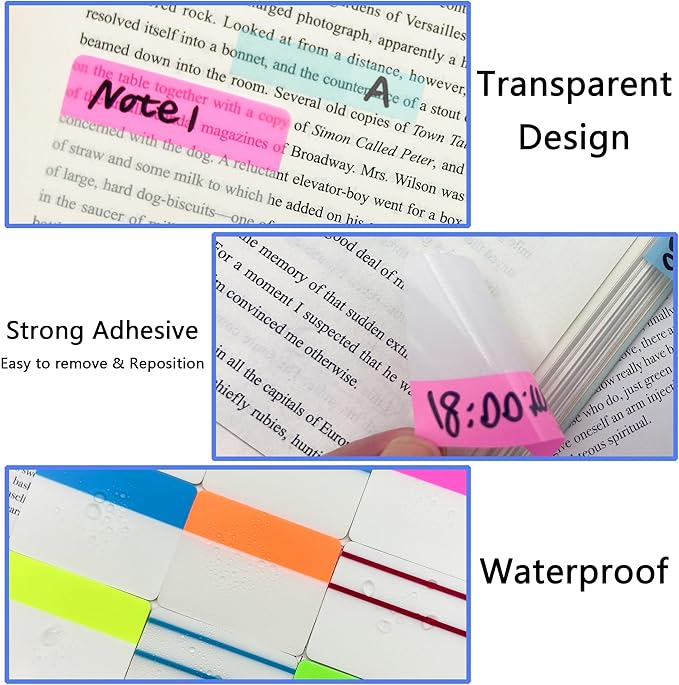 2 Inch Sticky Index Tabs, 600Pcs Writable and Repositionable File Tabs Flags Colored Page Markers Labels for Books, Binders, Classify Files and Books, Reading Notes (21 Set)