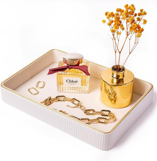 Perfume Tray for Women Valet Tray Night Stand Bedside Organizer| Perfume Organizer Catchall| Perfume Trays for Dresser Vanity Tray for Dresser Countertop| Perfume Holder
