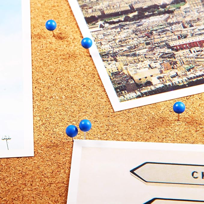 Map Tacks Push Pins Small Size 300 Packs (Blue, 1/5 Inch)