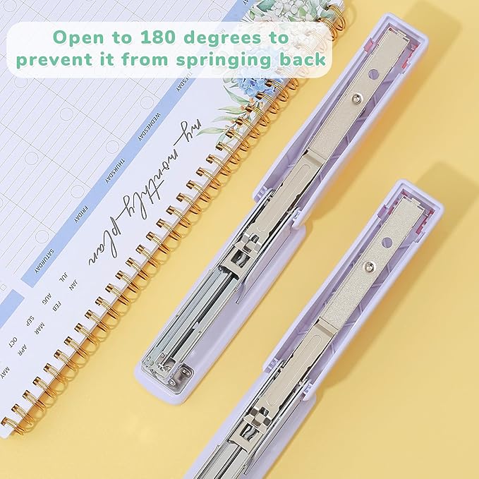 Temiary Morandi Desktop Stapler with 400 Standard Staples, 25 Sheet Capacity, Jam Free, No Effort Staplers for Classroom Office (Green)