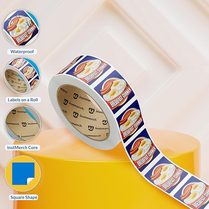 Custom Sticker Roll Labels — Logo Stickers Customized Labels — Custom Stickers for Business Logo (Square)