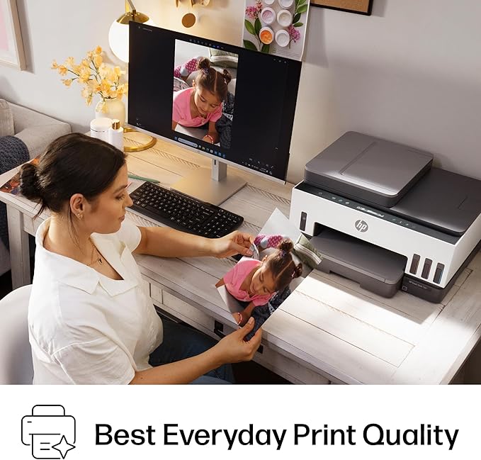 HP Smart Tank 7301 Wireless All-in-One Ink Tank Printer, Scanner, Copier with 2 years of ink included, Best-for-home office, Cartridge-free Refillable, AI-enabled (28B70A)