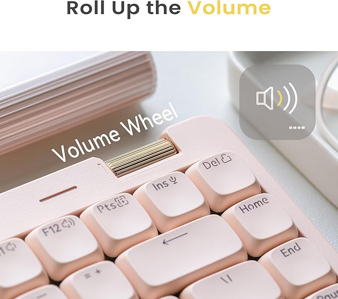 Flow Lite 100 Keys Low Profile Mechanical Keyboard, Swappable Rechargeable Wireless Keyboard with 2.4G Receiver, Bluetooth and Wired Connection for Windows, Mac/Specter Linear Switches (Flamingo)