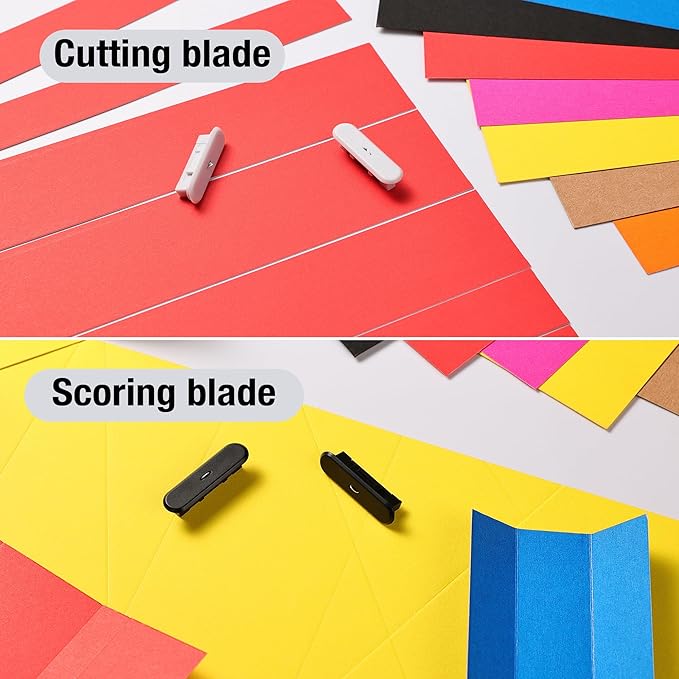 4-Pack Trimmer Replacement Blades for Fiskars Paper Trimmer, Replacement Blade for All Series of Fiskars/Portable&Precision Trimmer,Arts and Crafts,3 Cutting&1 Scoring Blades,Slider,Ice Blue