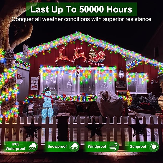 1620 LED Christmas Lights with 360 Drops,164ft 8 Modes Fairy Hanging String Lights with Timer Waterproof, Plug-in Hanging String Lights for Outdoor Holiday Wedding Party Christmas Decor (Multicolor)