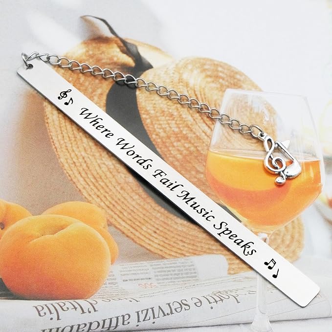 Music Bookmark Gifts for Music Lovers Bookish Bookworms Teacher's Day Graduation Gift for Teachers Students Back to School Birthday Christmas for Musicians Reading Lover Women Men