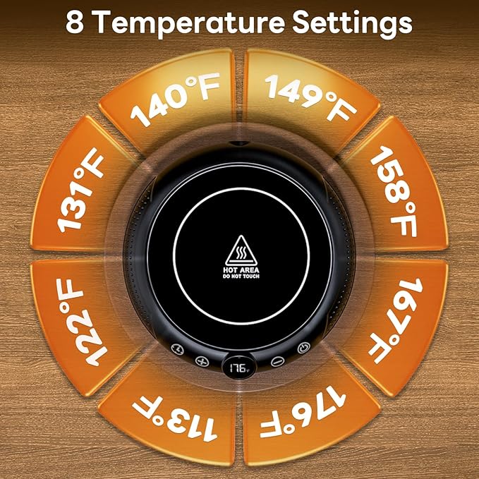 Coffee Mug Warmer with Mug Set - Cup Warmer for Desk Auto Shut Off, Smart Electric Beverage Heater for Coffee, Tea, Water, Milk and Coco, 8 Temperature Settings & 1-12H Timer, Gifts for Coffee Lovers