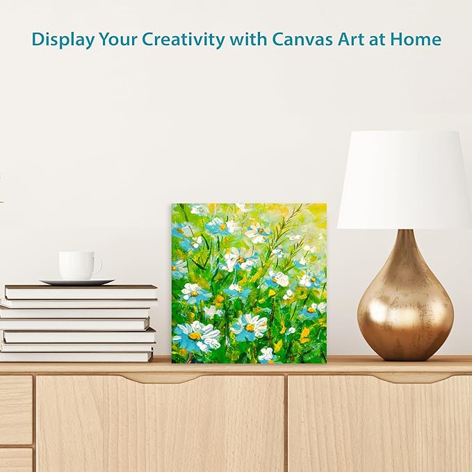 KEFF Canvas Boards for Painting - 8x8 24-Pack Bulk Canvas Panels, 100% Cotton Triple Primed Art Canvases for Painting Supplies, Acrylic, Oil, Watercolor & Tempera