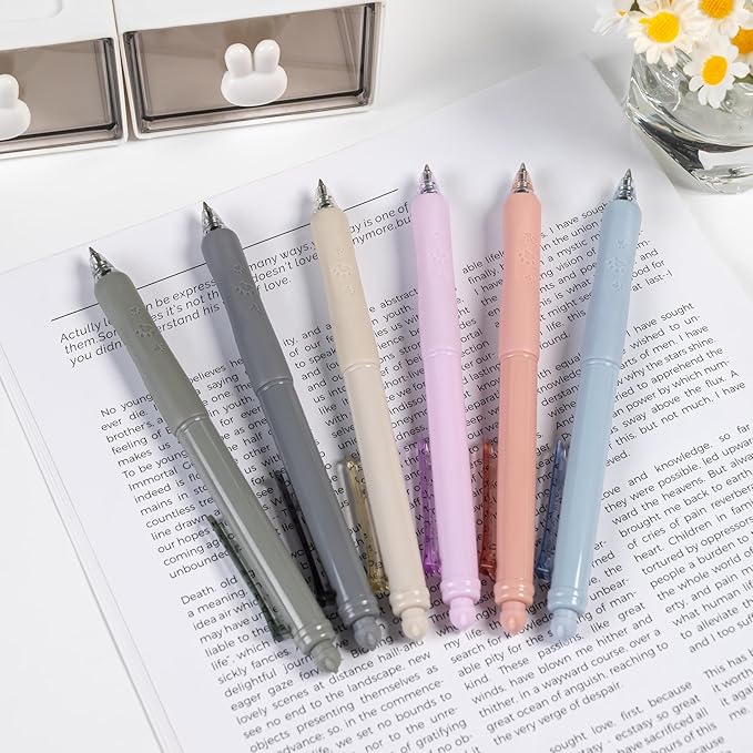 Linbsunne Erasable Pens 0.5mm Gel Ink Pens for School Office Fine Point Pens Smooth Writing Work Pen with Erasers (12-count,Black Ink)