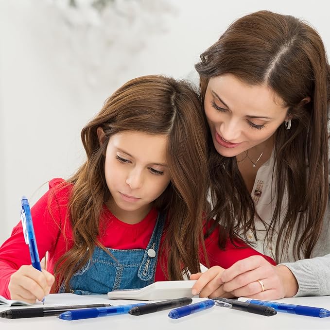 ParKoo 20 Pack Retractable Erasable Gel Pens Clicker, Fine Point 0.7 mm, Make Mistakes Disappear, Black Pens for Writing, Journaling and Crossword Puzzles