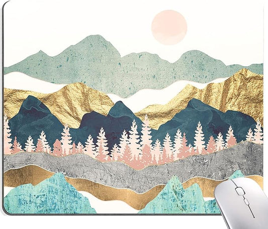 Mouse Pad, Abstract Mountain Mouse Pad, Washable Square Cloth Mousepad for Gaming Office Laptop, Non-Slip Rubber Cute Computer Mouse Pads for Wireless Mouse, Personalized Mouse Pads for Desk