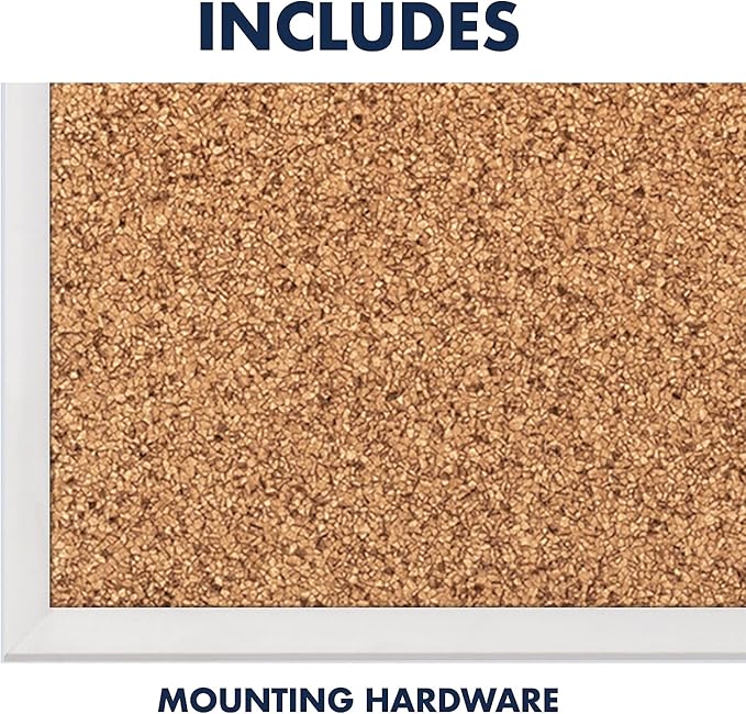 Quartet Cork Board, Bulletin Board, 3' x 2' Corkboard, Aluminum Frame (2303)