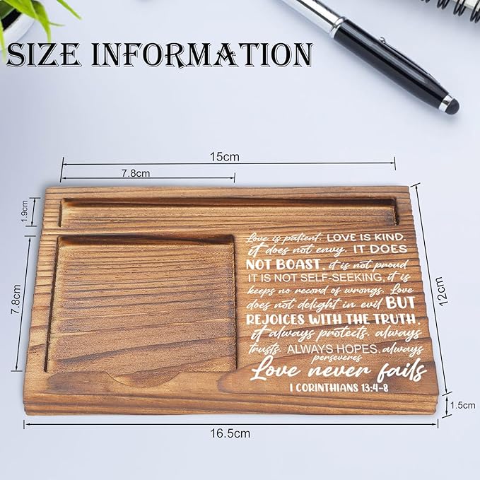 Love is Patient Sticky Note Holder, Christian Desk Organizer for Religious Social Worker Therapist Counselor Educators Gift for Office Self-Stick Note Pad Holders EDP107