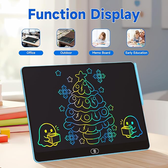 LCD Writing Tablet for Kids - 16 inch Colorful Doodle Board Drawing Pad Christmas Birthday Gifts School Supplies Educational Learning Toys for Boys Girls Age 3-8 (Blue)