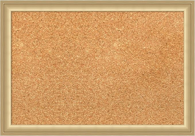 Amanti Art Natural Cork Board for Wall, 14x20 Vision Board with Gold Frame, Small Corkboard Office Decor for Home Organization, Casual Corkboard Pinboard to Display Items for Home Organization in