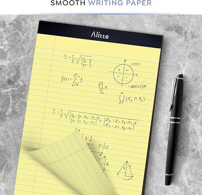 Yellow Legal Notepads 8.5 x 11, Pack of 3 - Perforated Wide Ruled Writing Pad - Premium Thick Paper, No Ink Bleeding - Blank Legal Pads For Home, Office, School, Business - 50 Sheets Per