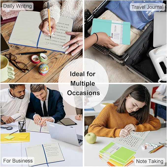 ZCZN 8 Pack Hardcover Journal Notebooks, 5.5"x8.3", Hardcover, 8 Colors, A5 Lined Journals for Notes-taking,Writing,Diary, Ruled Journaling Notebooks for Work School Travel Home