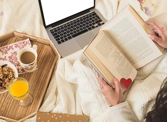 12 PCS Leather Bookmarks for Women with Heart Shape, Cute Corner Bookmark, Book Accessories for Reading Lovers, Book Markers for Women, Bookmarks for Book Lovers by HNQCPCVU (12PCS Heart)