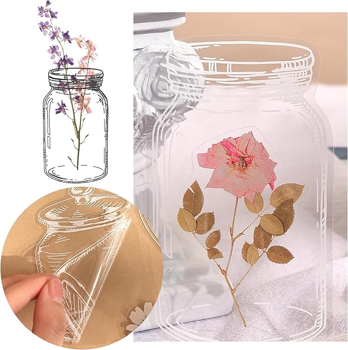 380 Pcs Natural Flower Stickers for Scrapbooking, Vintage Floral Stickers Decals Aesthetic Watercolor Stickers for Journaling Phone Case Stickers Art Bullet Junk Journal Planners DIY Craft Notebook