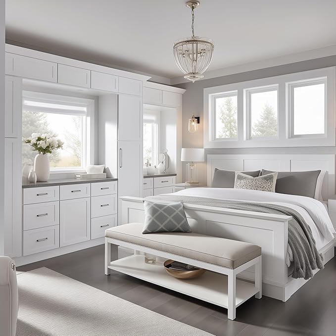 Shaker Style White RTA Base Drawer Cabinet by Solid Wood for Kitchen, Bathroom, Bedroom or Office with 3 Drawers and Soft Close(30" W x 24" Depth x 34-1/2" H)