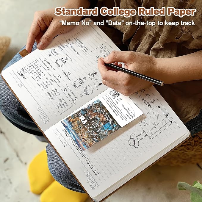 Notebook Journal for Women Men: Leather Journal for Writing, Hardcover College Ruled Journals Notebooks with Thick Paper, Large A5 Daily Journal for Travel, Diary, Gifts for Teens, 5.7"×8.5", Brown