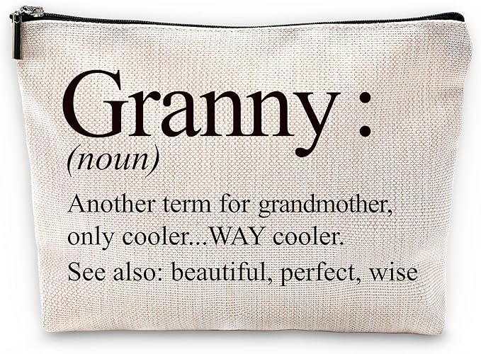 Sufamb Granny Gifts Makeup Bag, Best Granny Gifts for Mother's Day Birthday from Grandkids Cosmetic Bags, Gift for Grandma Portable Small Toiletry Bag Zipper Makeup Pouch