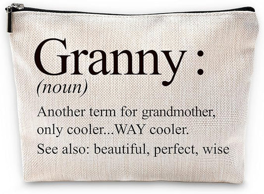 Sufamb Granny Gifts Makeup Bag, Best Granny Gifts for Mother's Day Birthday from Grandkids Cosmetic Bags, Gift for Grandma Portable Small Toiletry Bag Zipper Makeup Pouch