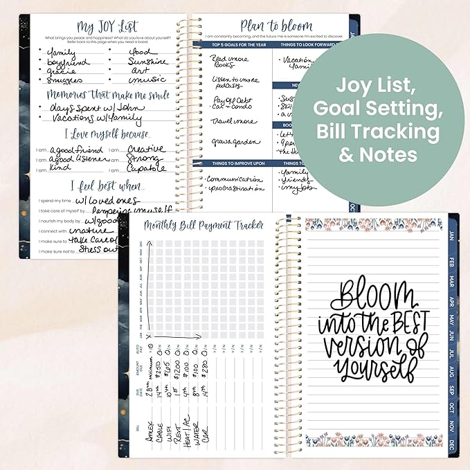 bloom daily planners 2026 Pocket Planner - 4” x 6” - (January 2026 - December 2026) - MINI Weekly/Monthly Agenda Organizer & Calendar Book - Midnight Sky