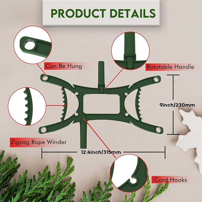 12PCS Rotating Handle Christmas Lights Storage Holder, Efficient & Durable,Tangle-Free Wires, Rope Winder for Ropes, String Lights, Fairy Lights, Wires, Garlands, Beads, Cords