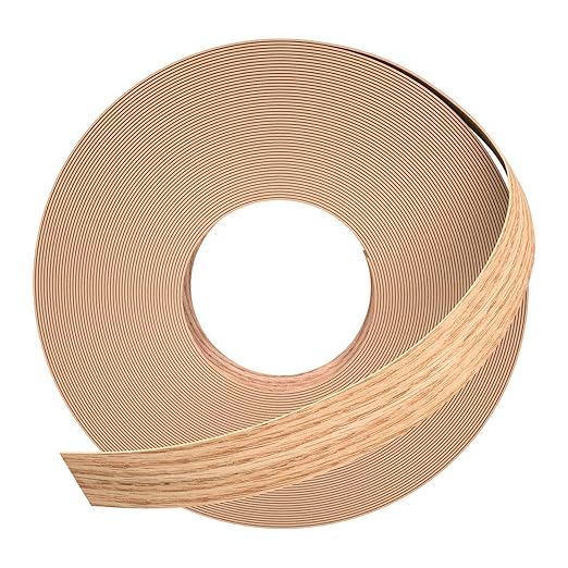 GSCIT Club Red Oak Edge Banding, 1 inch x 25ft roll of Veneer Edge Banding Preglued Flexible, Real Wood Tape Banding