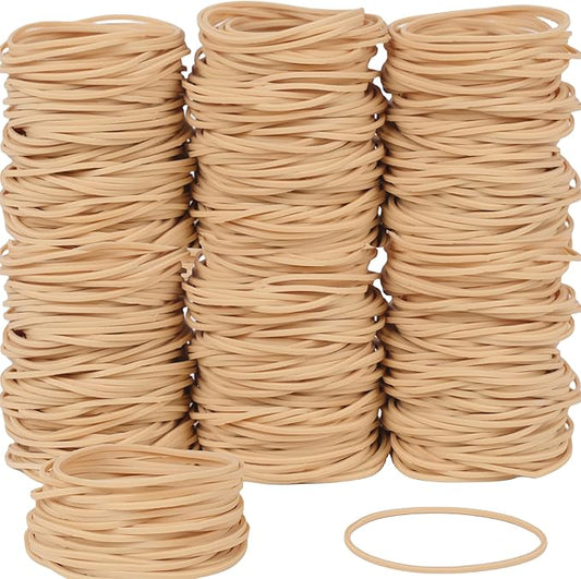 Rubber Bands Size #19, 400Pcs Approximately 0.45lb Elastic Band Beige Small Rubber Band Home Office Supplies(3-1/2" x 1/16'')