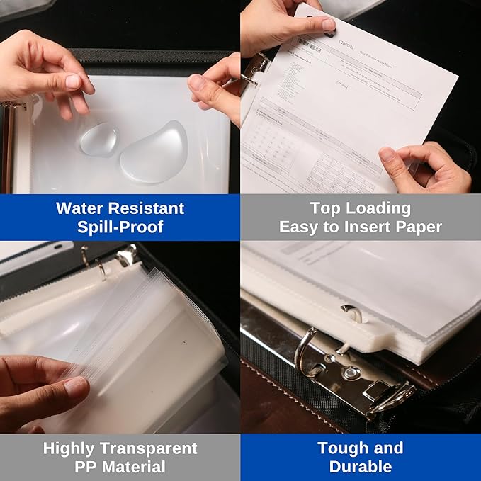 Performore 150 Sheet Protectors, 8.5 X 11 Inch Clear for 3 Ring Binder, Plastic Sheet Sleeves, Durable Top Loading Paper Protector with Reinforced Holes, Archival Safe