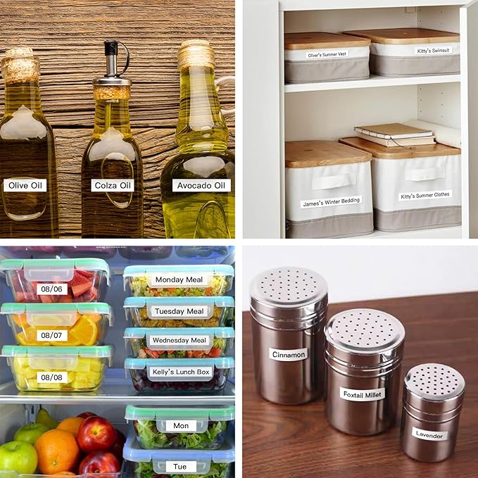 SUPVAN E10 Bluetooth Label Maker Machine with Tape, Continuous Waterproof Label, Versatile App with 35 Fonts and 1k+ Icons, Label Printer for Home, Kitchen, School, Office Organization, Green