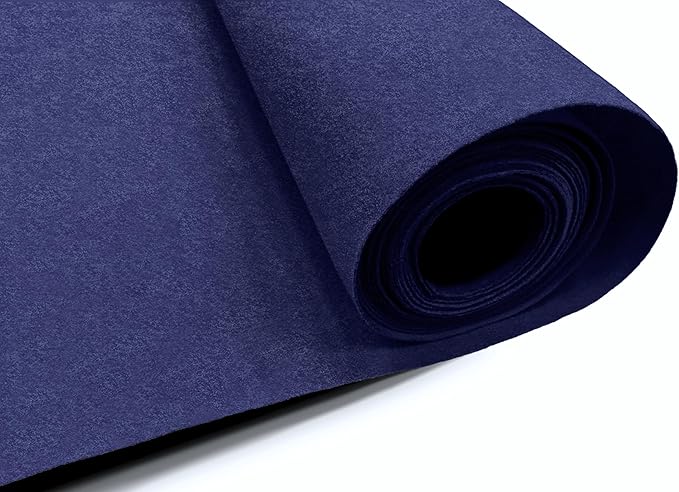 EOVEA | Acrylic Felt Fabric by The Yard - Non-Stiff, Soft Material - 72" Wide - 1.6mm Thick Felt Sheets for DIY Crafts, Sewing, Upholstery, Cushion, Padding(Navy Blue, 1 Yard)
