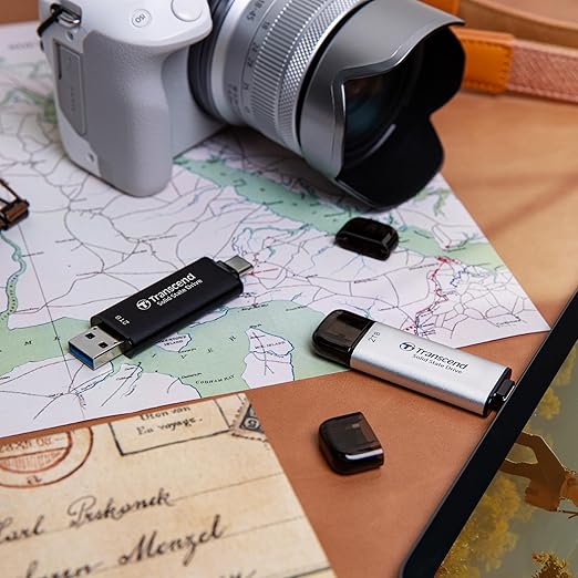 Transcend 512GB USB C External SSD, Up to 1,050MB/s, USB 3.2 Gen 2 Flash Drive, 2-in-1 Memory Stick Type C &Type A, Thumb Drive Photo Stick for Windows, Mac, iPhone, iPad, Android, Tablet&PC, Smart TV