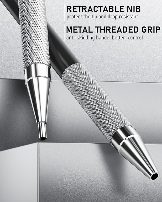 Nicpro 38PCS Art Mechanical Pencils Set in Leather Case, 3 PCS Metal Drafting Pencil 0.5, 0.7, 0.9 mm & 5 PCS 2mm Lead Holder (6B 4B 2B HB 2H 4H Colors) For Sketching Drawing With 20 Tube Lead Refills