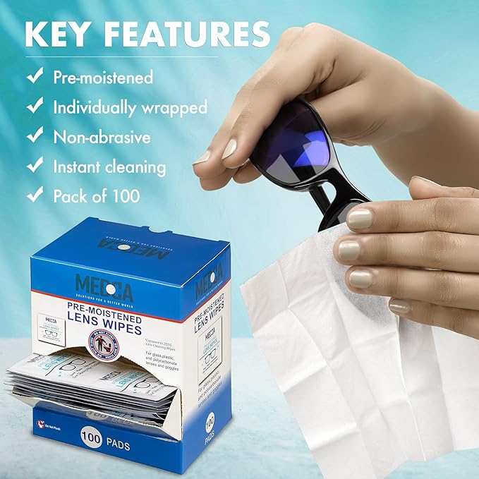 Premoistened Lens and Glass Cleaning Wipes - Portable Travel Cleaner for Glasses, Camera, Cell Phone, Smartphone, and Tablet - Disposable, Quick Drying, Streak Free - Bulk Pack of 5000