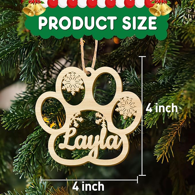Personalized Christmas Ornaments with Name,Wooden Christmas Tree Ornaments 2025 with Custom Family Name for Kids Adults,Xmas Ornaments for Christmas Tree Gifts (03-Christmas Ornament with Bow)