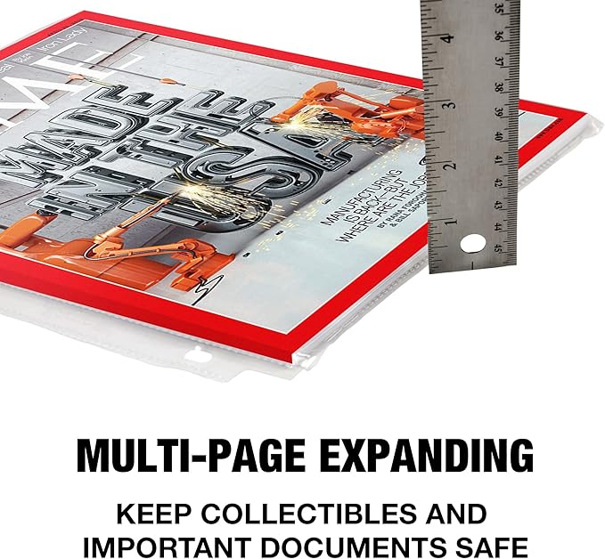 Samsill High Capacity Sheet Protectors, 50 Pack, 8.5x11 Inch Page Protectors for 3 Ring Binder, Heavy Duty, Multi-Page Protector, Holds 50 Sheets, Top Loading, Acid Free