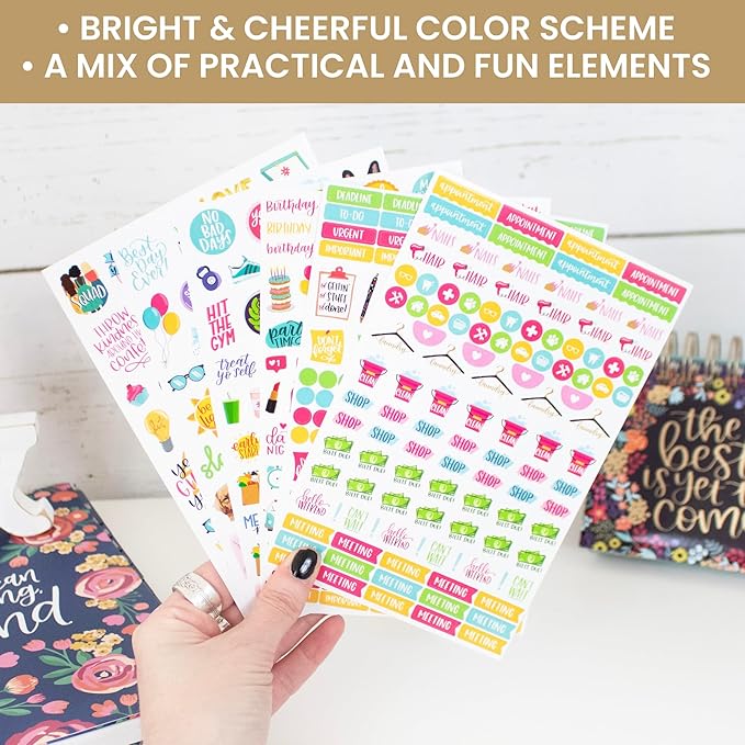 bloom daily planners Productivity Stickers - Variety Sticker Pack - Six Sticker Sheets Per Pack!