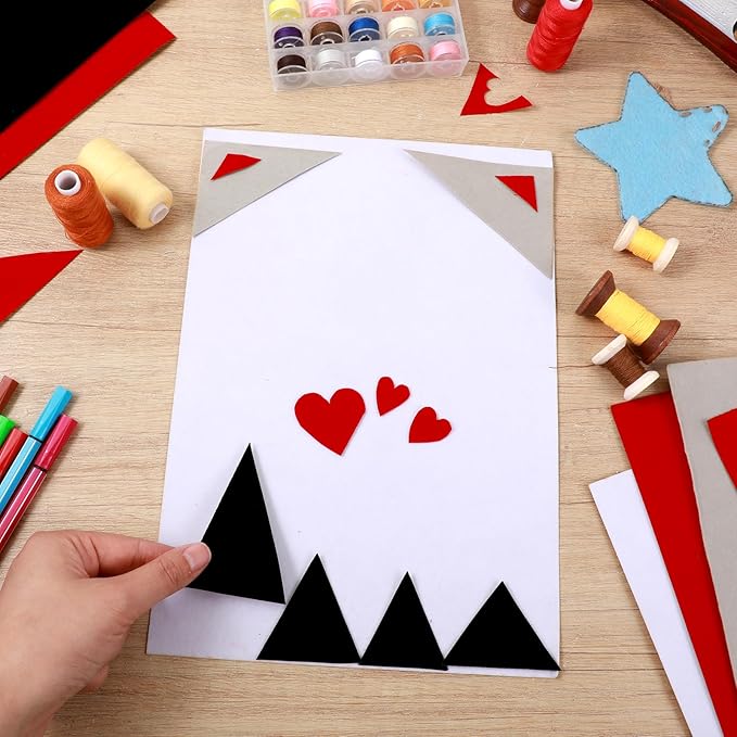 40 PCS Self Adhesive Felt Sheets, Multi-Color Flocking Fabric Soft DIY Velvet Sticky Felt with Adhesive Backing for Art Craft Sewing Making Jewelry Box and Drawer Liner (11.7" x 8.3")