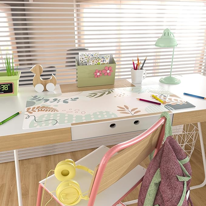 Colorful Star Large Mouse Pad, Abstract Botanical Waterproof Desk Mat, Boho Computer Gaming Mouse Pad, Minimalist XXL Full Desk Mousepad Non Slip Desk Pad for School Office Home 31.5" x 15.7"