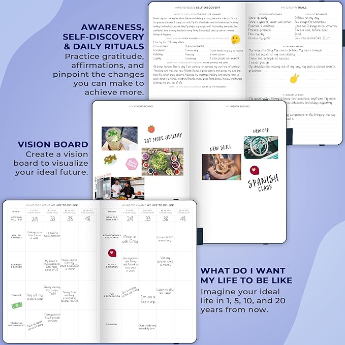 Clever Fox Planner Schedule – Undated Weekly & Monthly Life Planner with Time Slots, Appointment Book & Daily Organizer, A5 (Dark Blue)