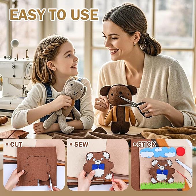 12 Rolls 8"x35"(20.5x90cm) 1.4mm Thick Soft Felt Fabric Sheet 12 Assorted Brown Tone Series Colors Felt Pack for DIY Craft Sewing Squares Nonwoven Patchwork