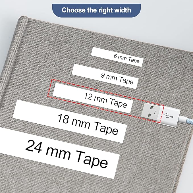 Unismar 40-Pack Compatible for Brother Black on White 12mm Label Tape Replacement for Ptouch PTD200 PTD202 PTD210 PTD600 PTD400 PTH100 PTH110 PT1280 Label Printer 26.2Ft(8m)