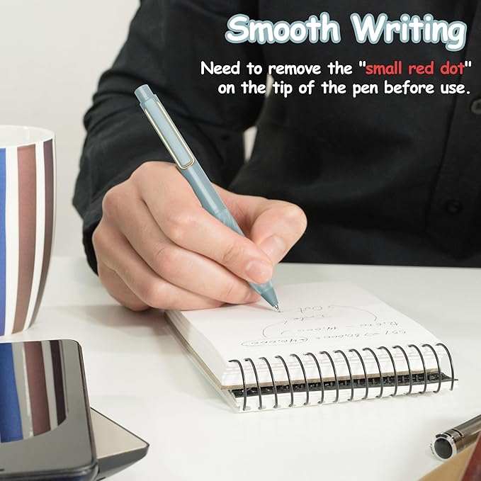 Gel Pens Black Ink Fine Point 0.5mm Retractable Cute Pen for Smooth Writing School Office Supplies (Gold 12-count)