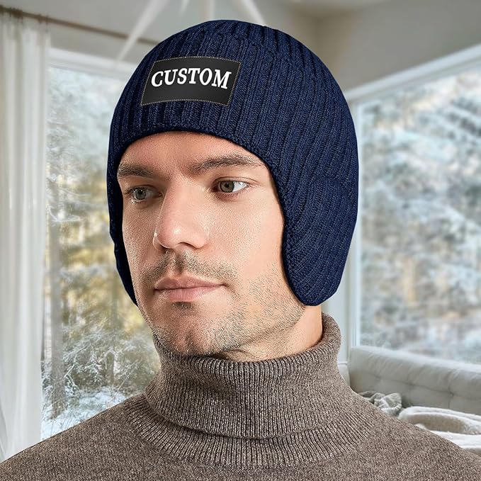 Custom Beanie for Men Women Bulk Custom Winter Hat Beanies with Logo Text Image Personalized Knit Hats Gifts for Business