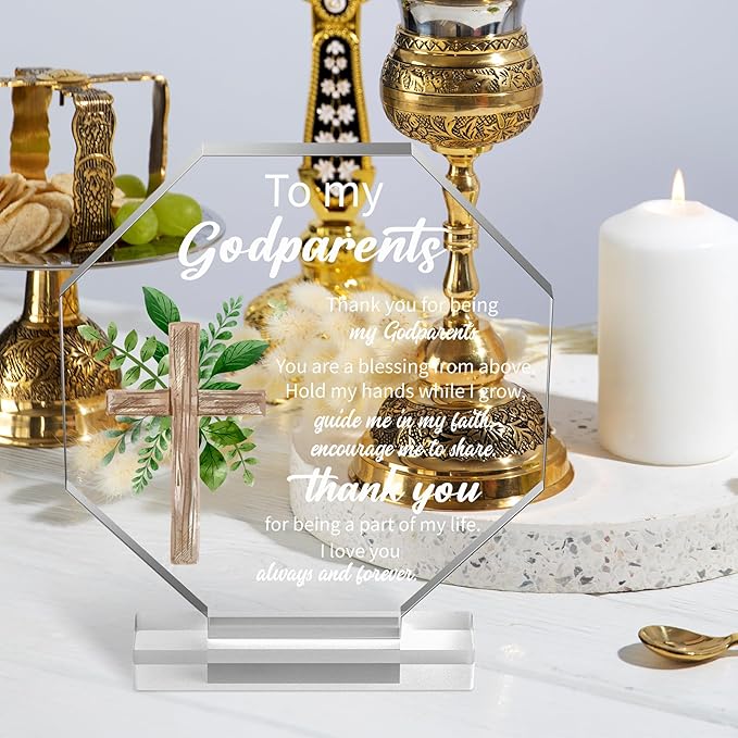 Yopyame Acrylic Gift Godparents Gift for Women Thank You for Being My Godparents Gift Godparent Gifts from Godchild Godparents Office Desk Decor Birthday Keepsake Gift for Godparents