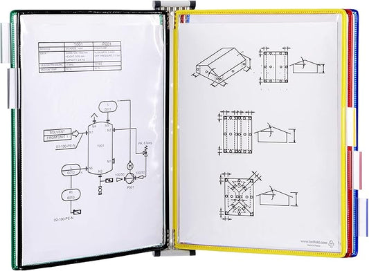 DJOIS by Tarifold - Wall Mount Reference & Display System - Durable Steel Wire Frames- 5 Double-Sided Pockets - 10 Sheet Capacity - Made in France